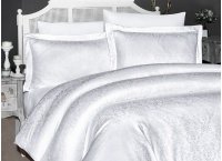 Постельное белье сатин жаккард First Choice - Misra White (Турция), полуторный